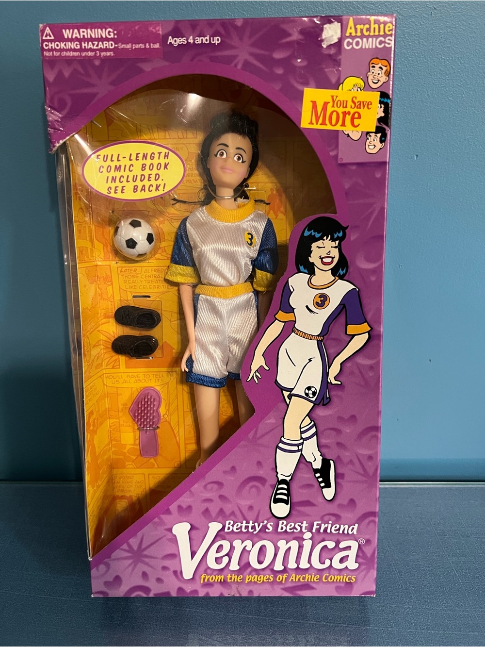 Veronica Doll in White & Purple Soccer Outfit (Archie Comics)
